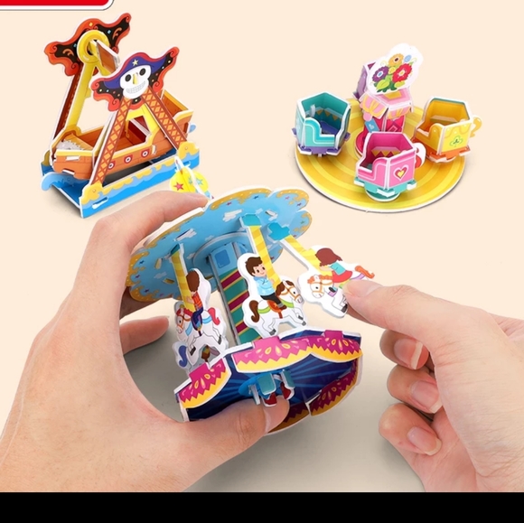 3D puzzle craft for kids amusement park educational toy circus 5 6 7 8 9+ - Picture 6 of 17